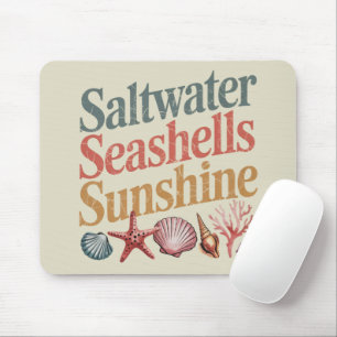 Saltwater Seashells Sunshine Summer Beach Vacation Mouse Pad