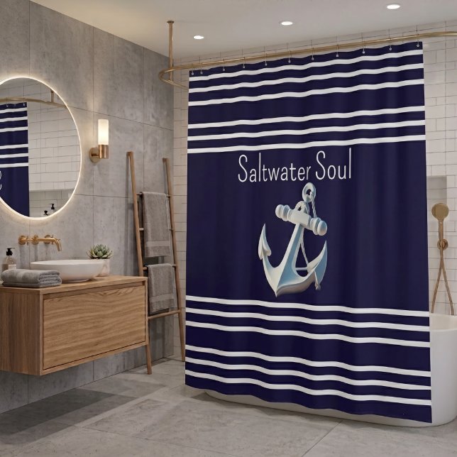 Saltwater Soul Coastal Shower Curtain (Creator Uploaded)