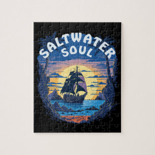 Saltwater Soul - Old Galleon Boat Jigsaw Puzzle
