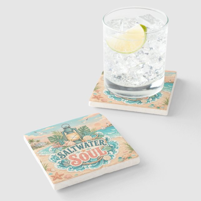 Saltwater Soul Stone Coaster (Side)