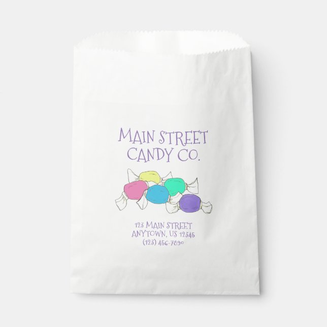 Saltwater Taffy Boardwalk Candy Shop Store Sweets Favour Bags (Front)