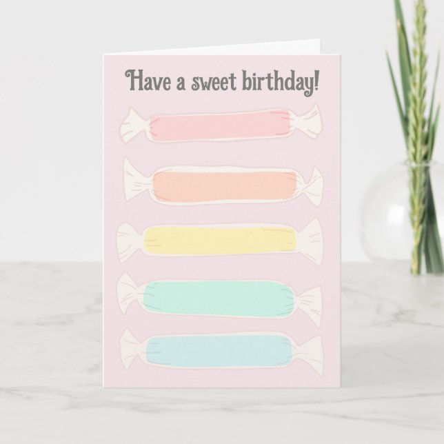Saltwater Taffy Candy Custom Message Birthday Card (Front)