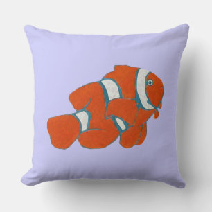 saltwater tropical clown fish cushion