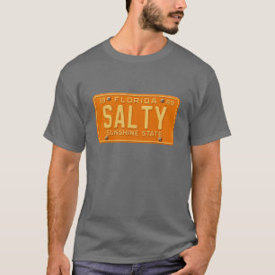 Salty 1969 - Retro Florida License Plate Graphic T-Shirt
