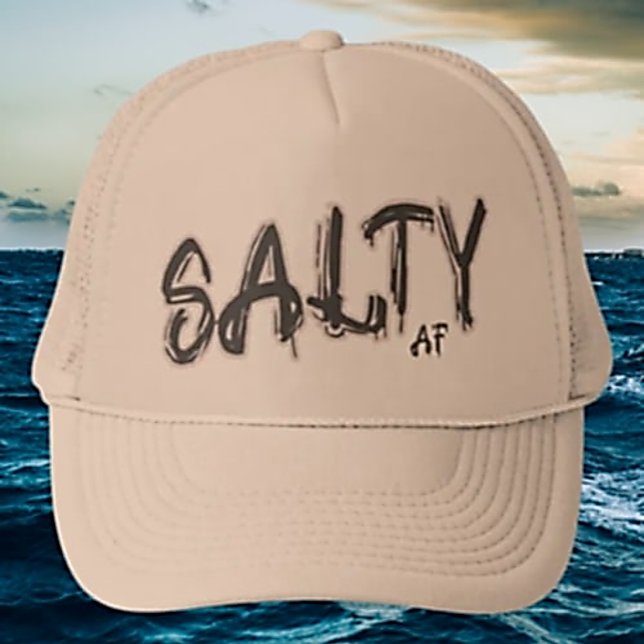 "Salty AF" logo Sandy Beach Trucker Hat (Creator Uploaded)