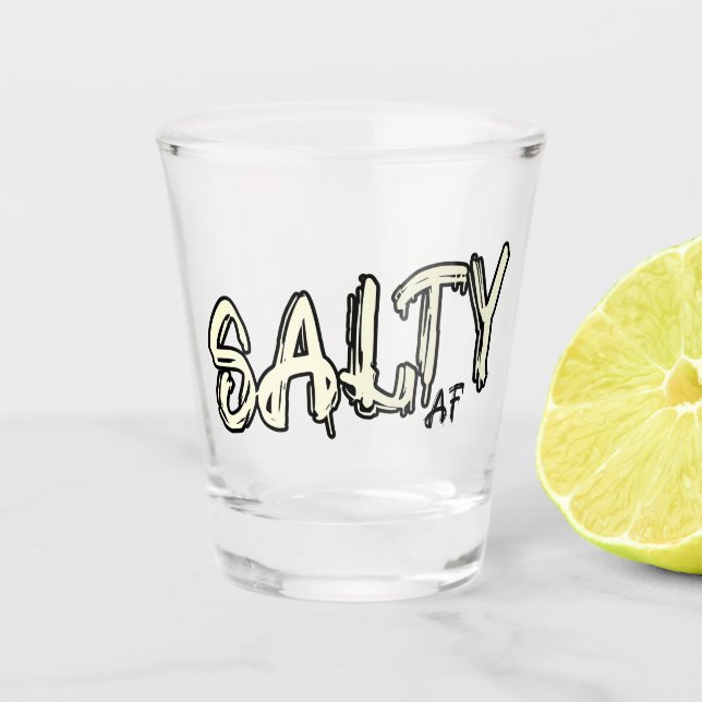 Salty AF Logo Shot Glass (Front)