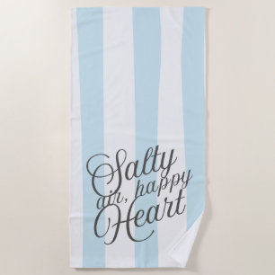 'Salty Air, Happy Heart' Classic Coastal Charm Beach Towel