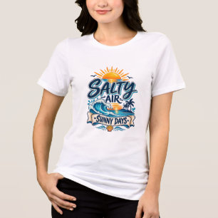 Salty Air Sunny Days Beach Summer Typography Tri-Blend Shirt