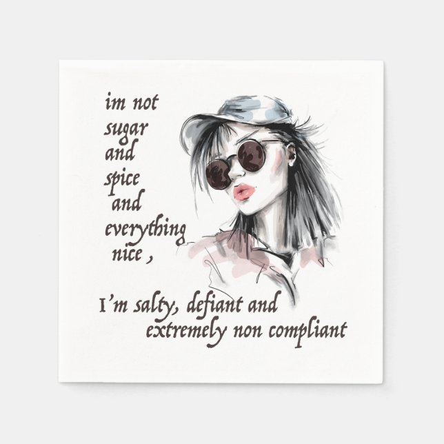 Salty and Defiant Napkin (Front)