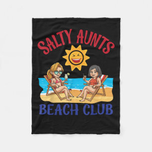 Salty Aunts Beach Club Summer Vacation Vibes 2025  Fleece Blanket