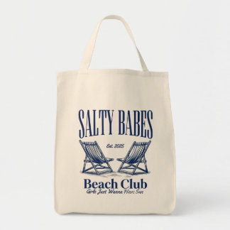 Salty Babes Beach Club Tote Bag Coastal Aesthetic