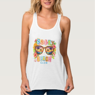 Salty Beach Club Tropical Sunset Sunglasses Singlet
