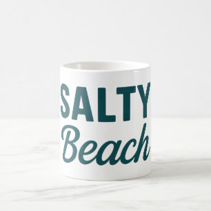 Salty Beach Coastal Surf Life Teal Graphic Print Coffee Mug