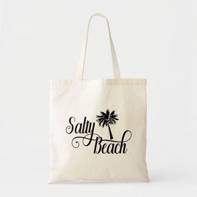 Salty Beach Funny Summer Vacation Tote Bag (Front)