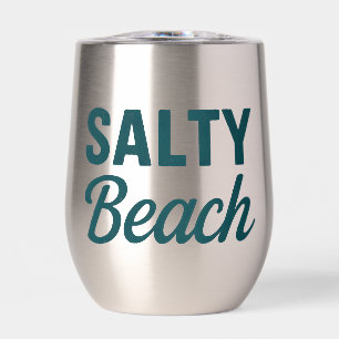 Salty Beach Life   Teal Coastal Ocean Surf Graphic