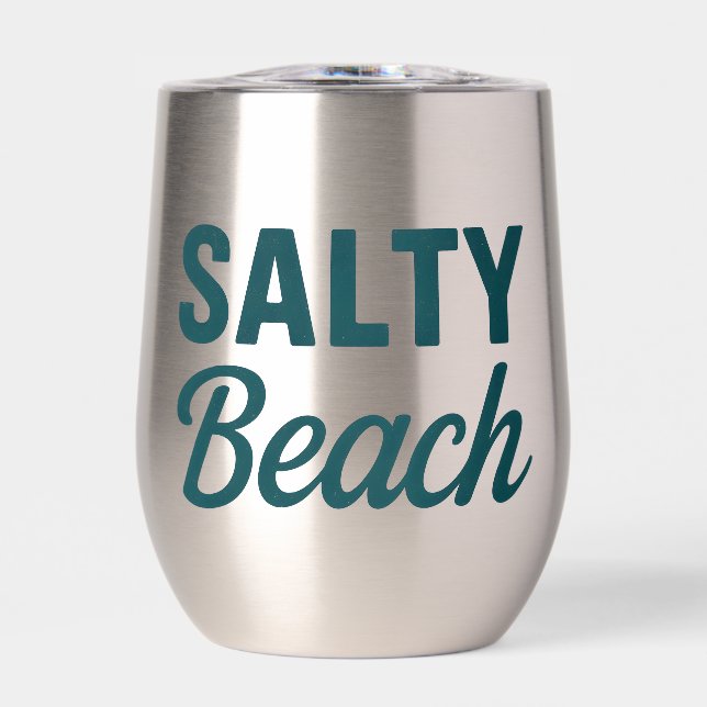 Salty Beach Life | Teal Coastal Ocean Surf Graphic (Front)