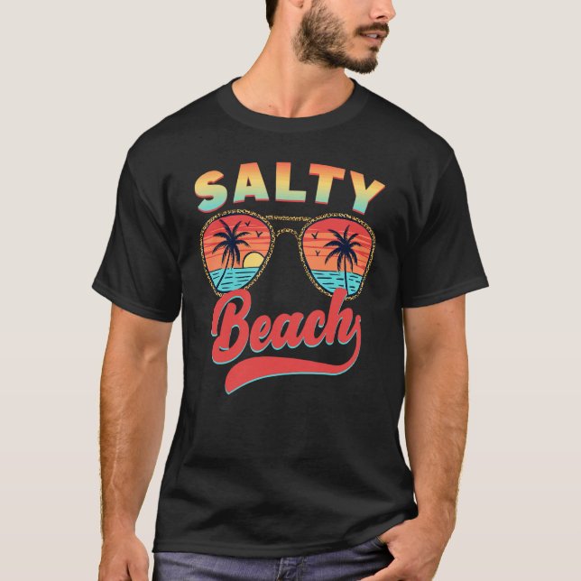 Salty Beach Retro Vacation  Summer Quote Women T-Shirt (Front)