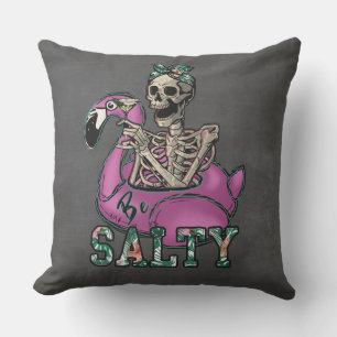 Salty Beach Skeleton Cushion