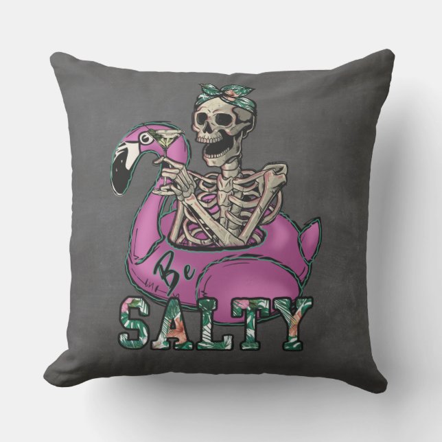 Salty Beach Skeleton Cushion (Front)