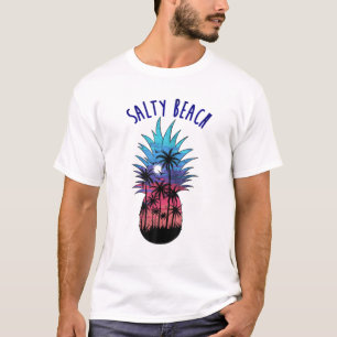 Salty Beach Summer Vibes Funny Sarcastic Pineapple T-Shirt