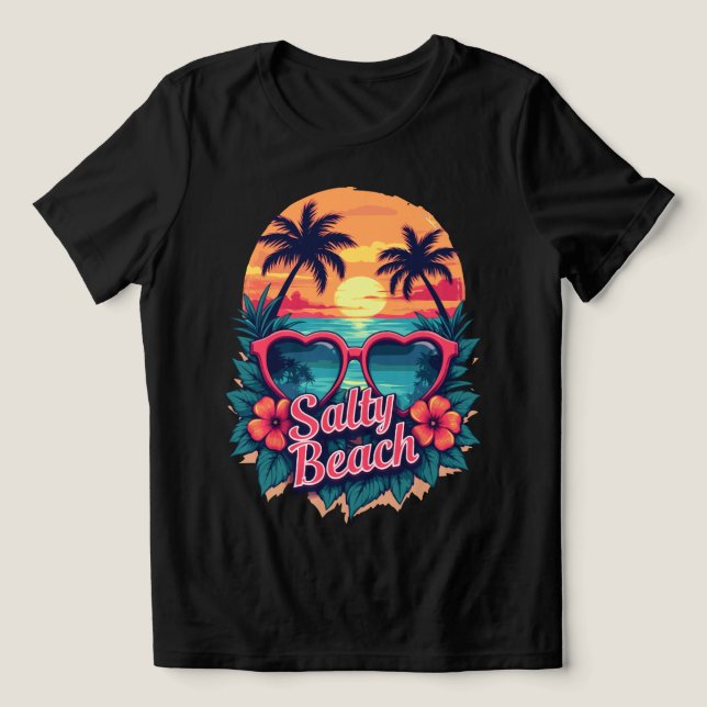 Salty Beach  Tri-Blend Shirt (Design Front)