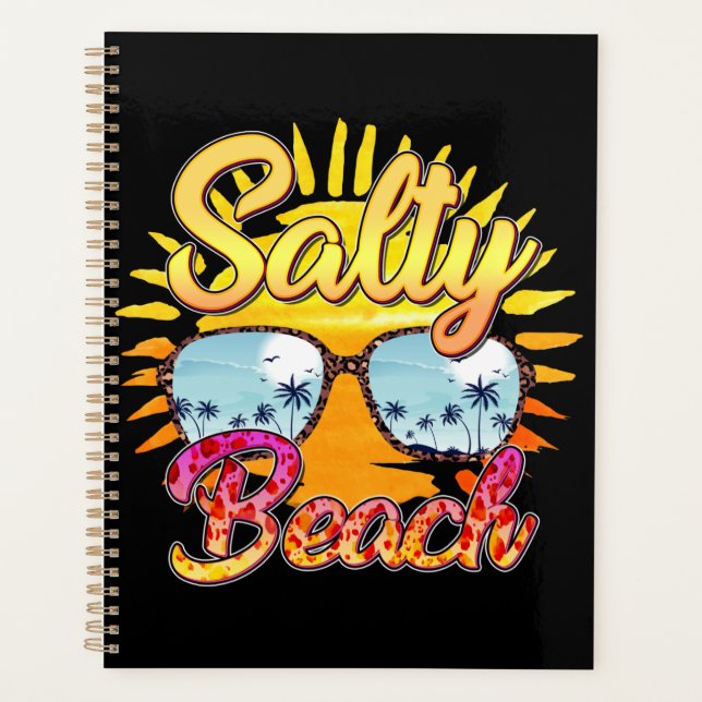Salty Beach | Tropical Sun & Palm Tree Planner (Front)