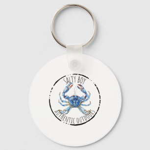 Salty Boy Salty Attitude Funny Fishing Crab Fishin Key Ring