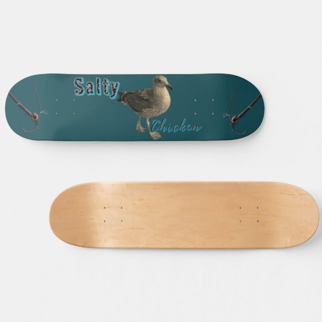 Salty Chicken Surf and Turf Skateboard (Horz)