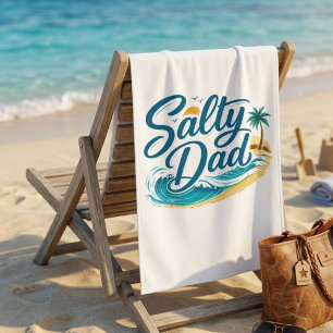 Salty Dad Vintage Beach Ocean Wave Towel