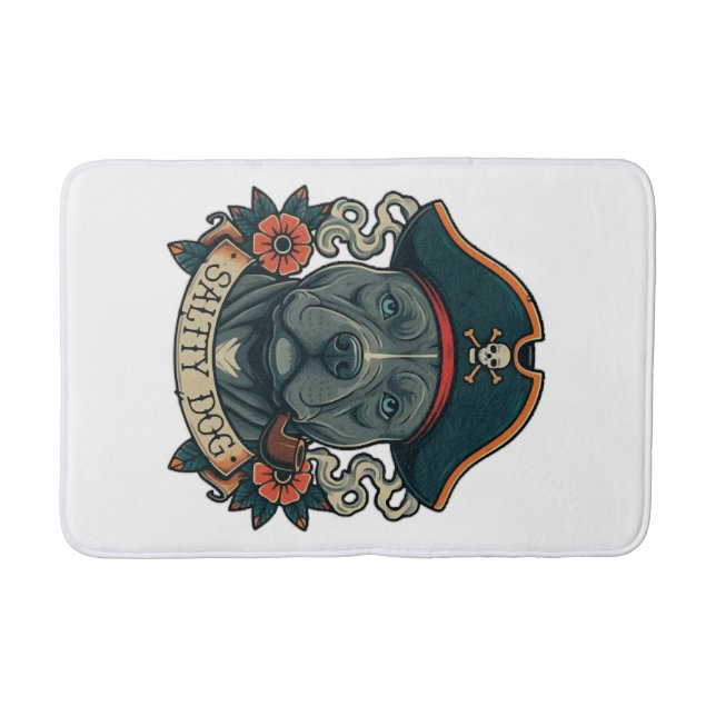 Salty Dog Pitbull Bath Mat (Front)