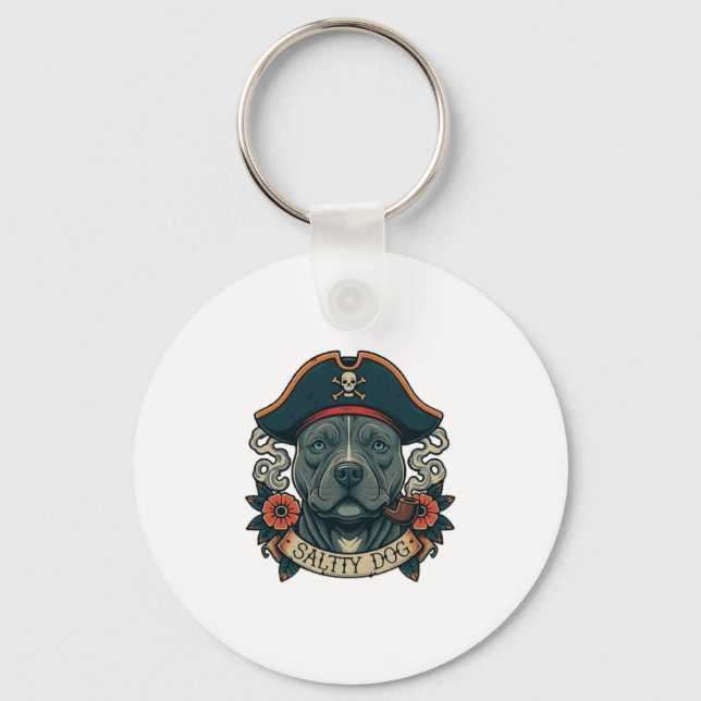 Salty Dog Pitbull Key Ring (Front)