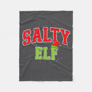 Salty Elf Christmas Family Matching Group Xmas  Fleece Blanket