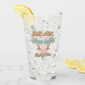 Salty Hair Sandy Toes Tropical Summer Beach Life Glass