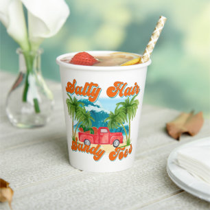 Salty Hair, Sandy Toes Tropical Truck & Beach Paper Cups