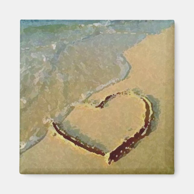 Salty Heart in Sand Magnet (Front)