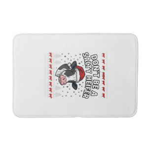 Salty Heifer Christmas Cow Funny Vintage Engraving Bath Mat