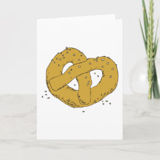 salty hot soft pretzel card