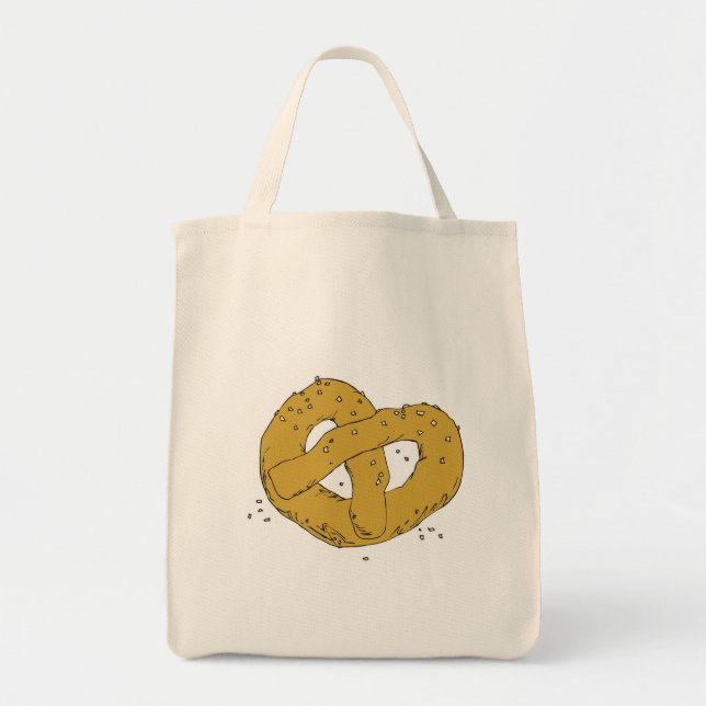 salty hot soft pretzel tote bag (Front)