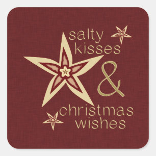 Salty Kisses Christmas Wishes Square Sticker
