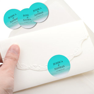 Salty Kisses I Niagara I Sandy Beach Wedding Classic Round Sticker