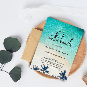 Salty Kisses I Palm Beach -The Sandy Beach Wedding Invitation