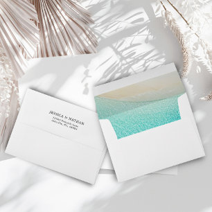 Salty Kisses I Teal I The Sandy Beach Wedding Envelope