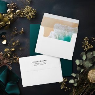 Salty Kisses I Turquoise I The Sandy Beach Wedding Envelope