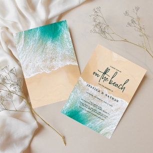 Salty Kisses I Turquoise I The Sandy Beach Wedding Invitation