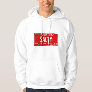 Salty Life 1969   Retro Florida License Plate Surf Hoodie
