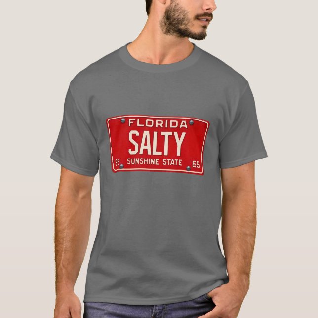 Salty Life 1969 | Retro Florida License Plate Surf T-Shirt (Front)