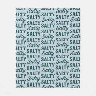 Salty Life Coastal Lover - Teal Blue Graphic Print Fleece Blanket
