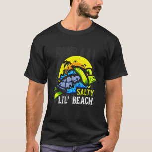 Salty Lil Beach American Flag Turtle Retro Summer T-Shirt
