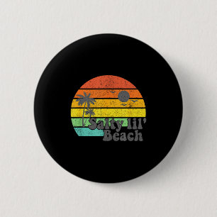 Salty Lil Beach Retro Vacation Funny Summer Quote  6 Cm Round Badge