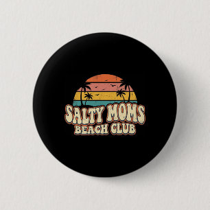Salty Mum Beach Club Trocal Retro Groovy Sunset 6 Cm Round Badge